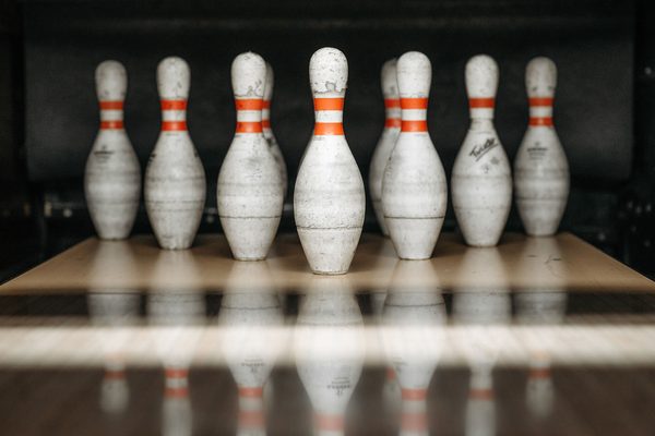 Close-up of ten white bowling pins, a generic photo for our Asian Junior Championships 2026 report